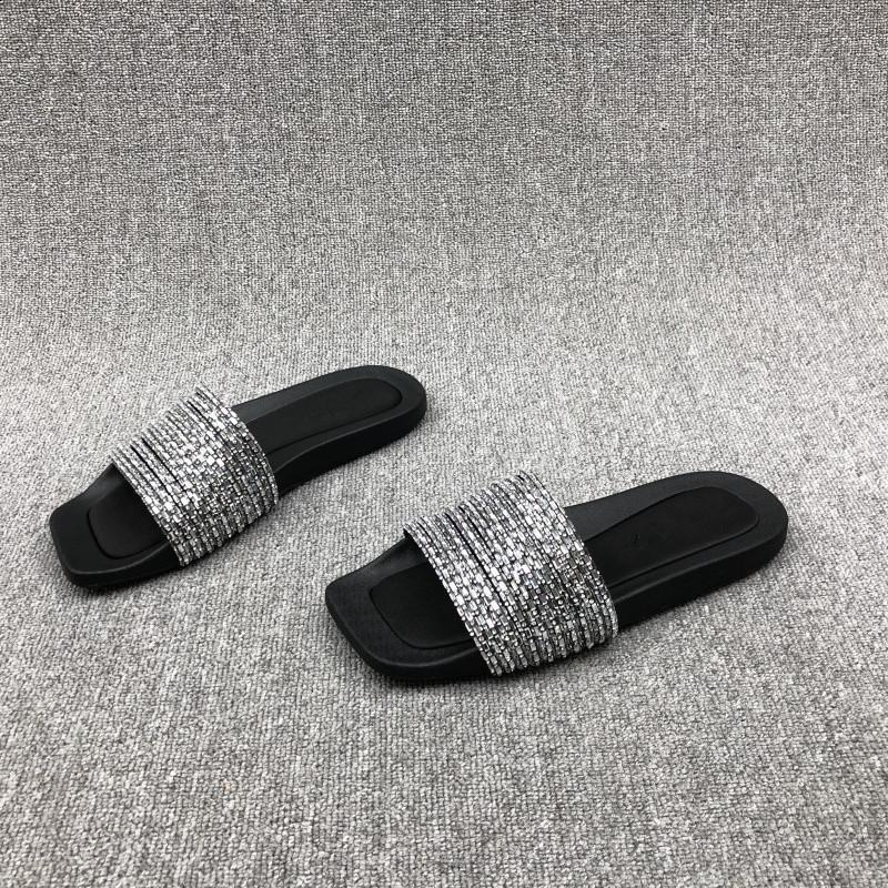 Womens Summer Fashion Square Toe Square Heel Comfortable Flip Flop Outdoor Shopping Office Sandals 250227