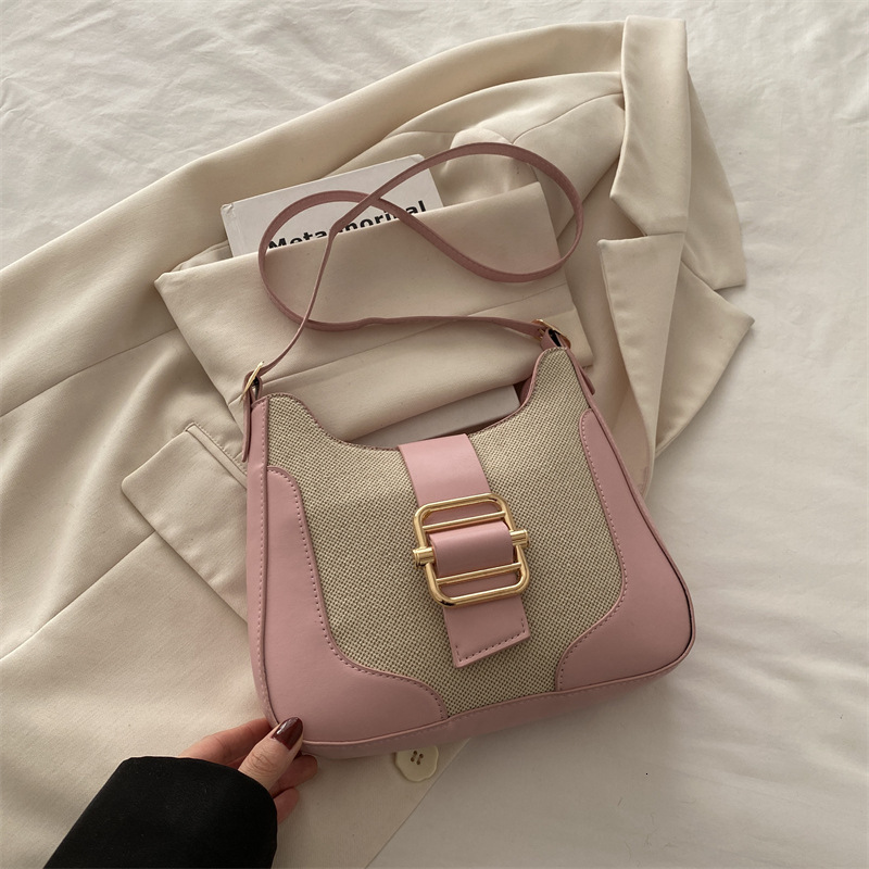 Korean Version Contrasting Color Underarm For Women Spring/summer 2025 New Trendy Fashion Handbag Luxury Bag Single Shoulder Diagonal Cross Bag New Fr