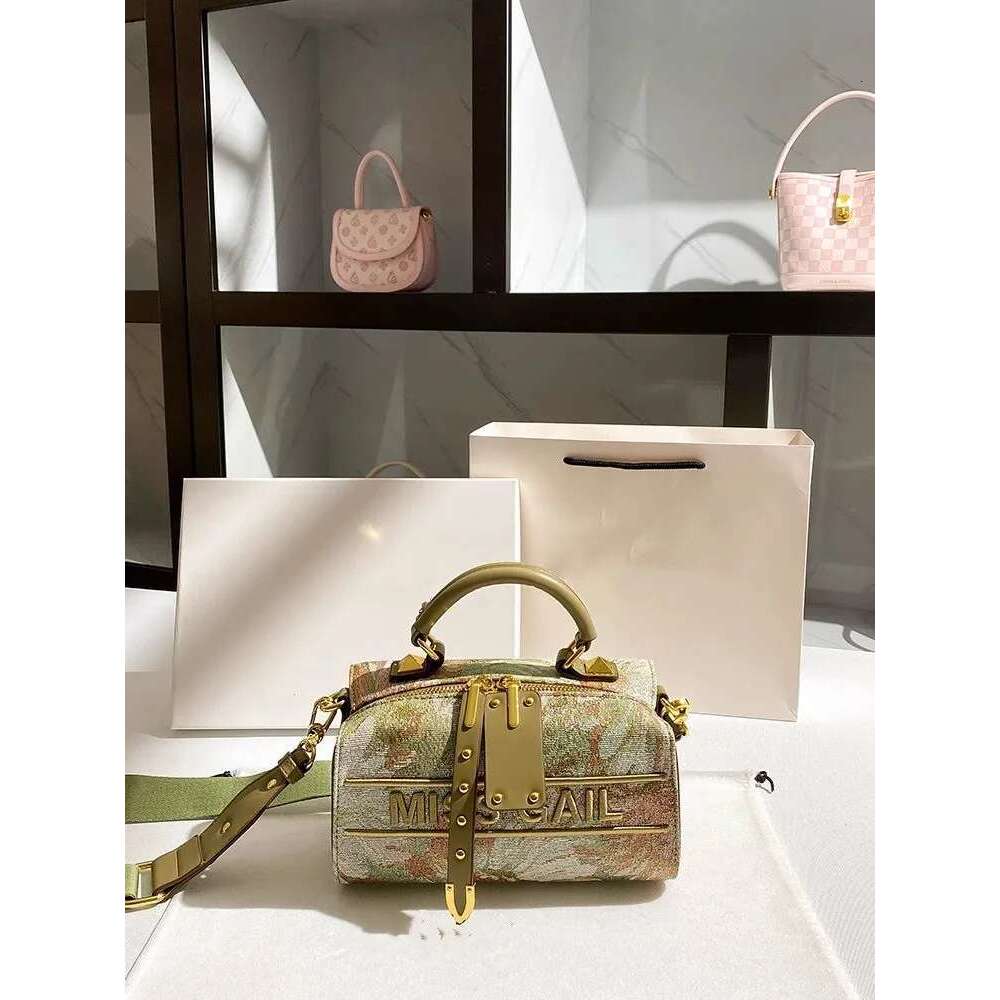 Unique Floral Embroidery Printing Boston Handbag For Party Women's Newly Trendy And Portable Shoulder Crossbody Bag