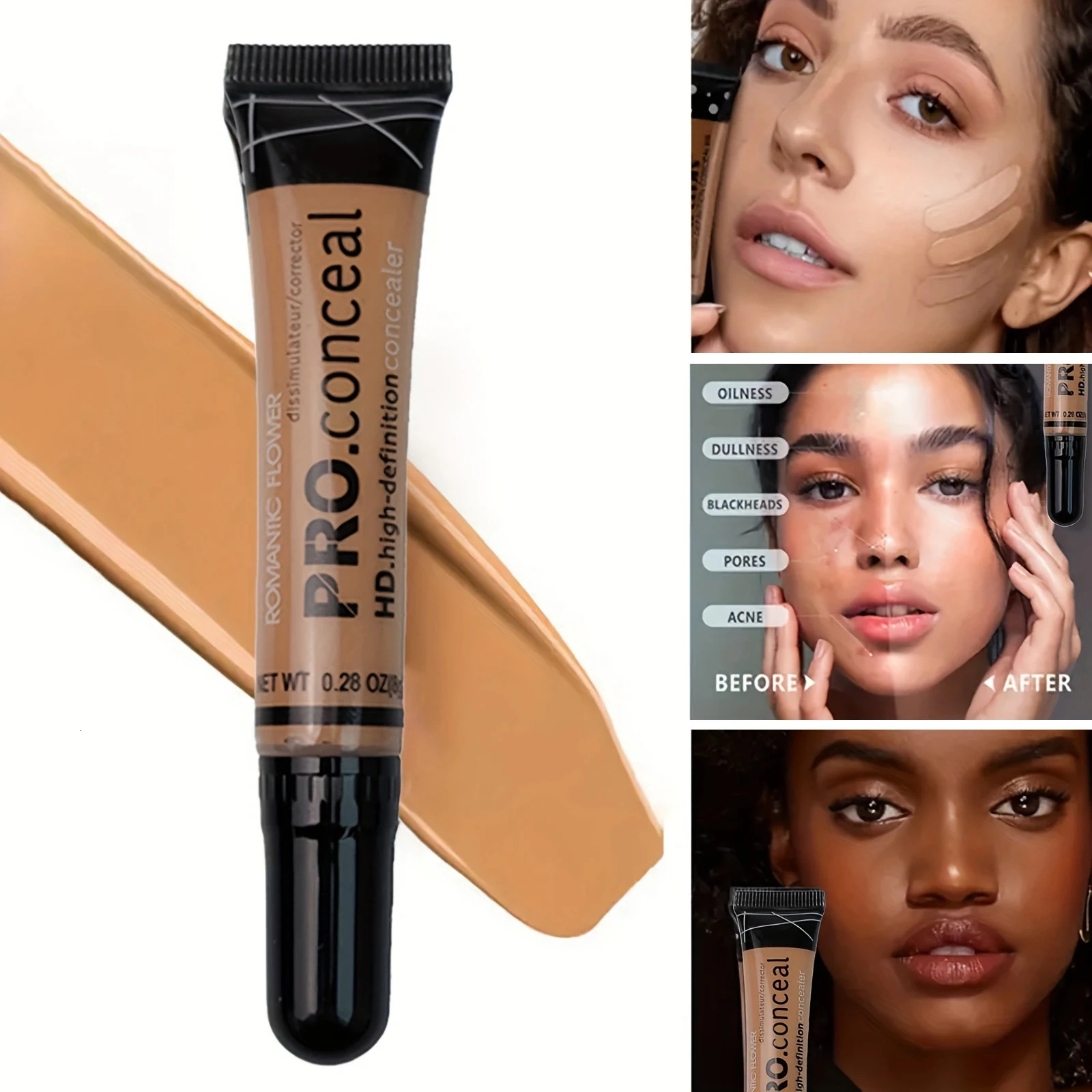 3-Color Matte Liquid Concealer Set for Eyes Naturally Lightweight Sweat-Proof Fade-Free Coverup Makeup Multi-Purpose Smooth 250512