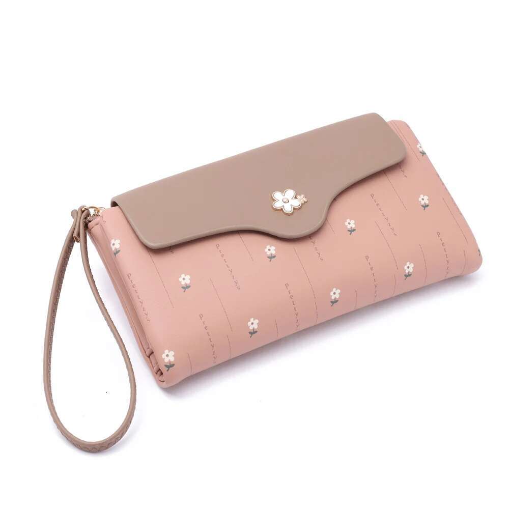 3D Flower Design Women Long Wallet Girl Cute Zipper Coin Purse Large Card Holder Soft PU Leather Wallets Female Money Bag