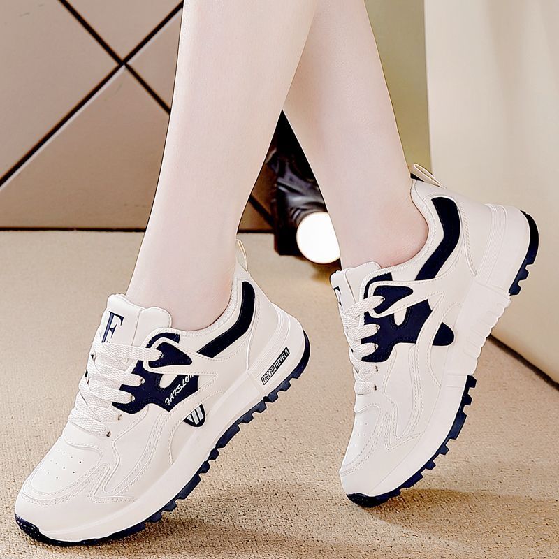 Large Size Sports New Spring Casual Shoes Korean Version Versatile Lightweight Running Leather Casual Dad Shoes For Women Ddmysaturn