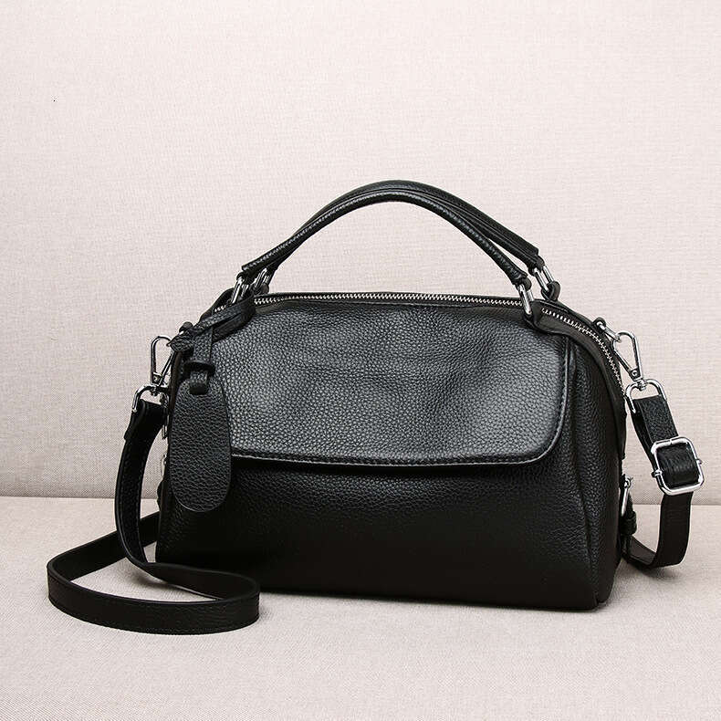 Tote Bag Real New Handbag Shoulder Lychee Pattern Top Layer Cowhide Crossbody Fashionable Casual Soft Leather Women S Bag KQ