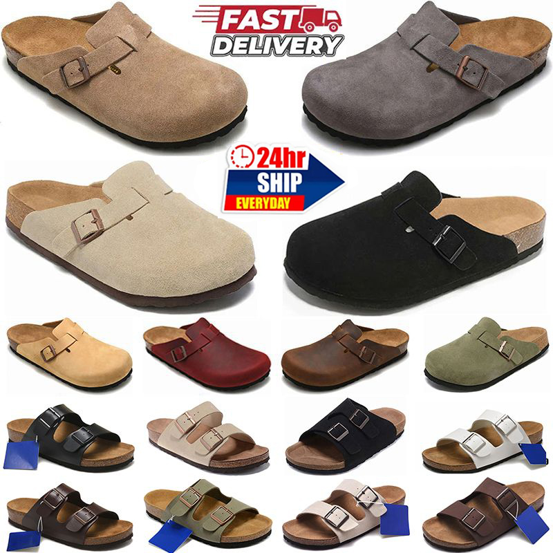 Clogs Slippers Designer Sandals Men Women Cork Flat Slipper Suede Snake Leather Slide Clog Flip Flops Buckle Strap Cotton Platform Slides