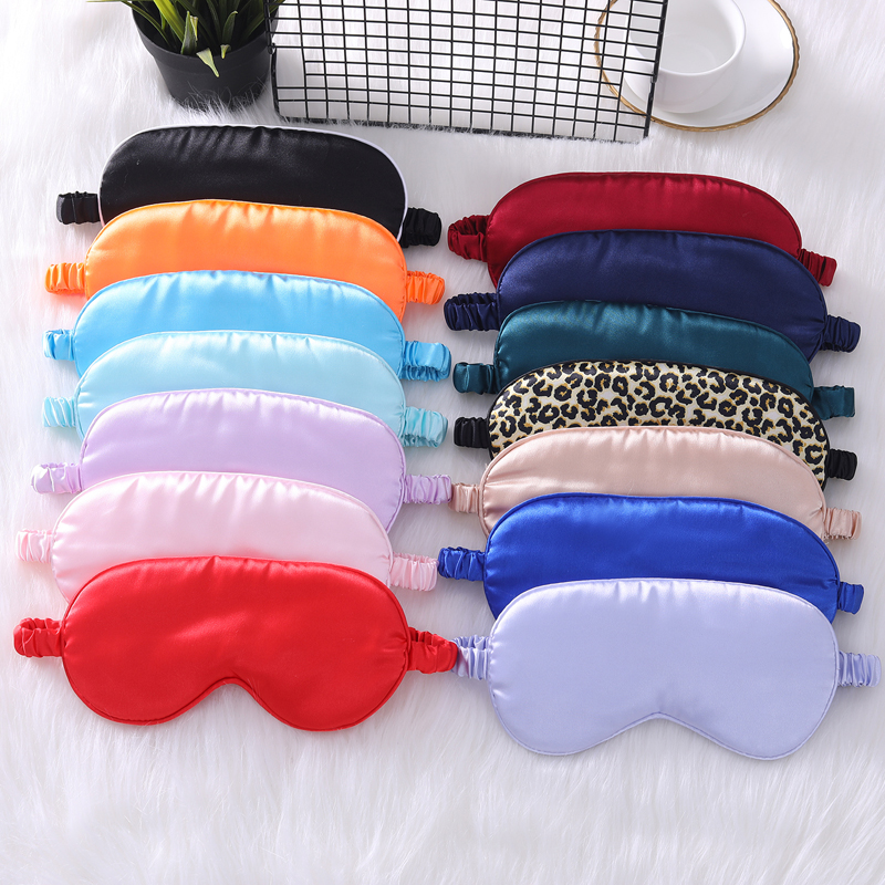 Imitation silk double-sided mulberry silk light-blocking sleep eye mask with logo printed, essential for outdoor travel, in stockfor wholesale