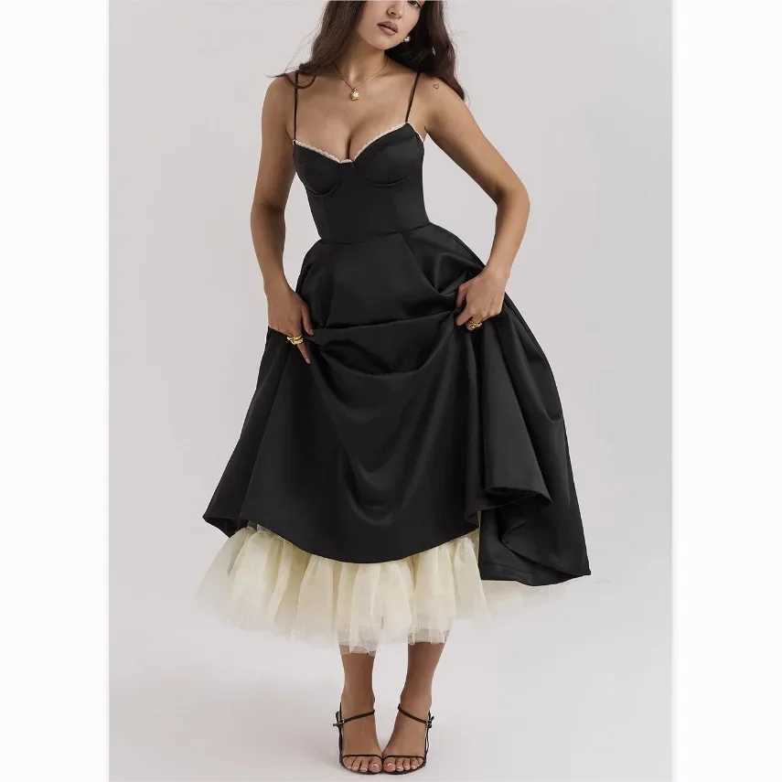 Sexy Womens European Style Tank Top Strapless Dress Puff Skirt Long Dress New Arrival Cross-Border ShoppingXJ250514