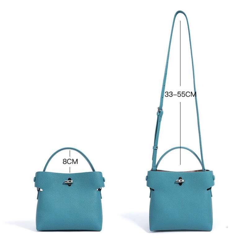 Jonlily Women Genuine Leather Shoulder Female Handbag Small Bucket Daybag Mini Crossbody Phone Bag Purse -Kg1871