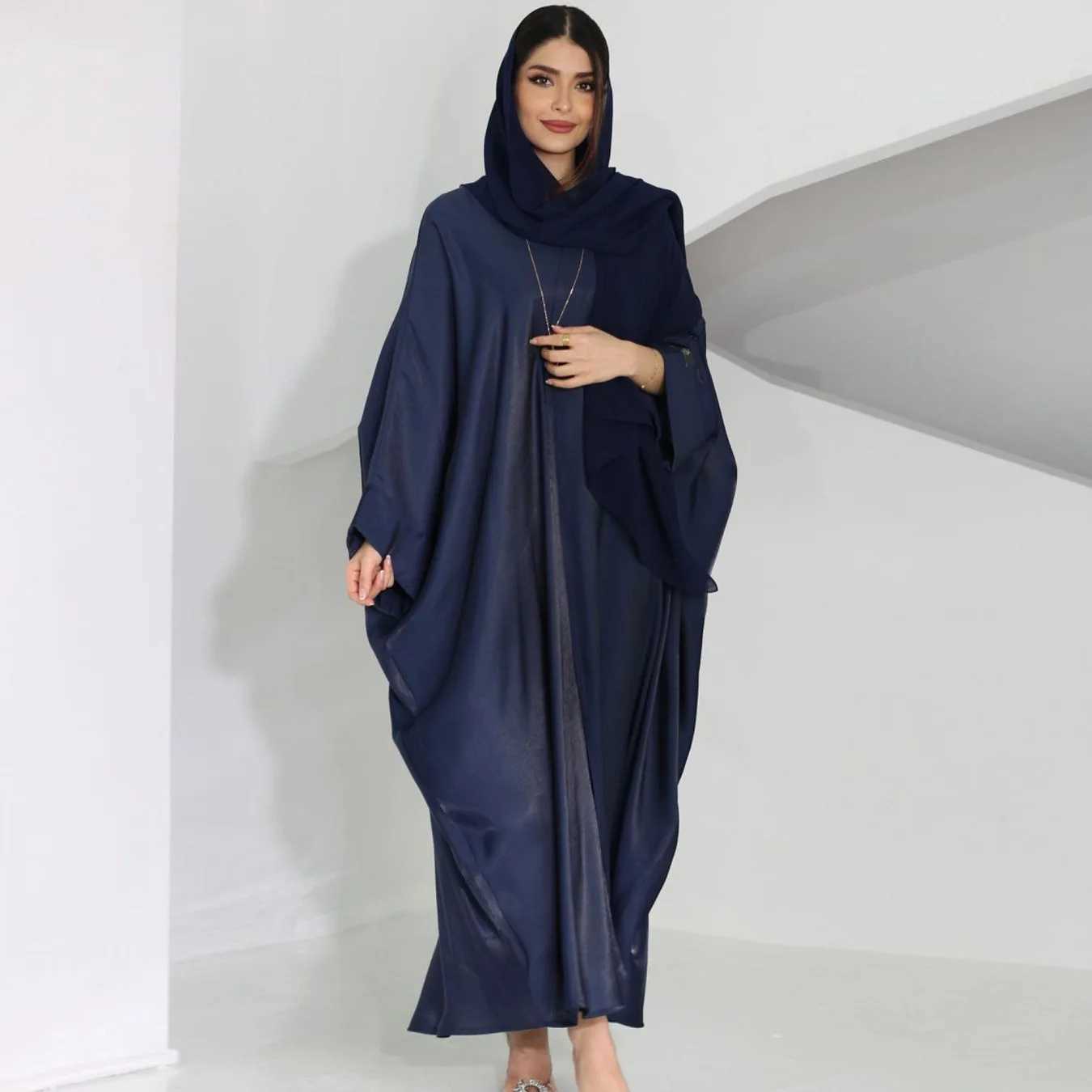 Shining Batwing Slve Cardigan Robe Modest Muslim Dubai Plus Size Kimono Open Abaya Dress Corban Eid Woman Outwear Coats X250514
