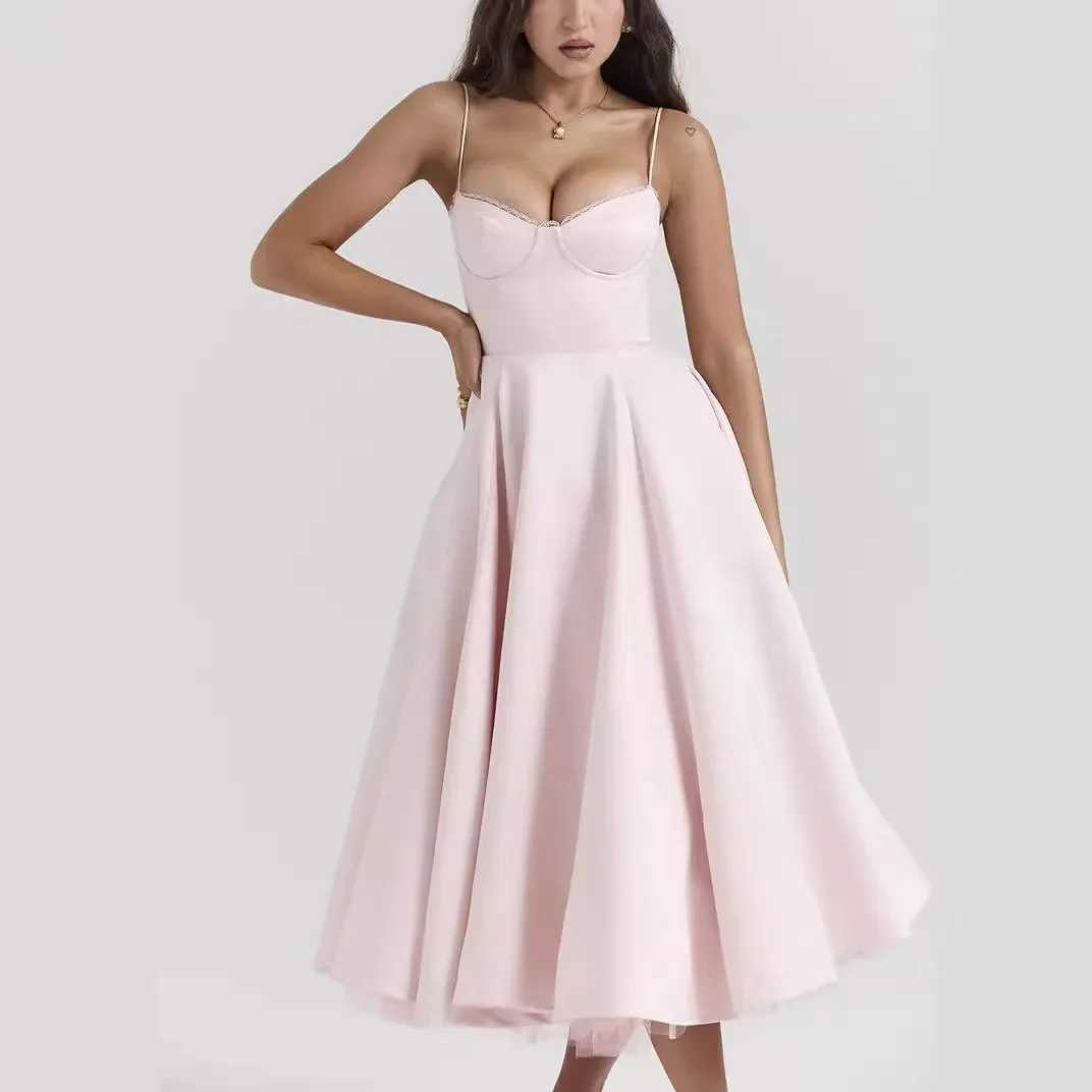 Sexy Womens European Style Tank Top Strapless Dress Puff Skirt Long Dress New Arrival Cross-Border ShoppingXJ250514