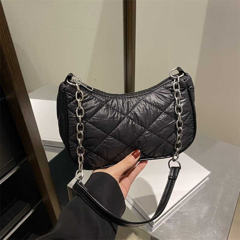 Free Delivery Designer Bag Small Square For Women 2025 Winter Korean Edition Trendy Simple Underarm Fashion Diamond Grid Chain Shoulder Bag Luxury Bag