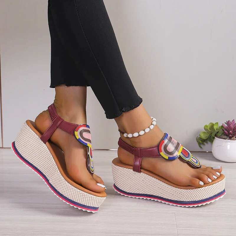 Sandal New Summer Fashion Shoes for Plus Size Open Toe Wedges Women Designer Platform Sandals