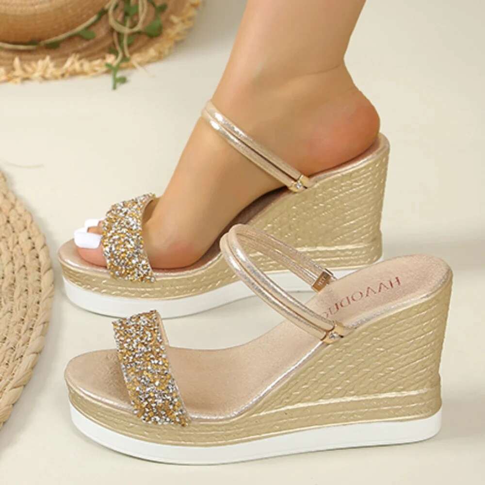 Summer for Wedges High Heels Slides Women Designers Shoes Platform Sandals Outdoor Slippers