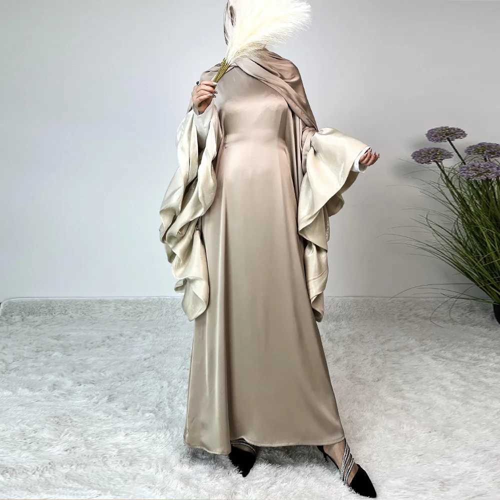 2025 New Ruffle Slve Abaya Dubai Luxury Evening Dress Muslim Women Turkey Kaftan Islam Jalabiya Caftan Marocain Femme Vestidos X250514