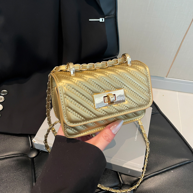 Ling Grid Chain For Women's Spring Summer 2025 New Free Delivery Designer Bag New Style Fashionable Luxury Bag Highend Ins Crossbody Versatile Mi