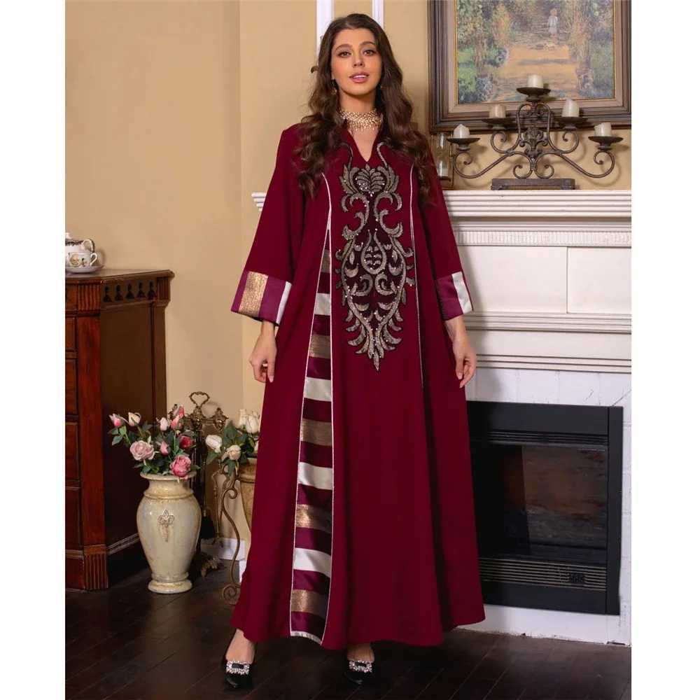 Moroccan Embroidery Abaya Women Muslim Maxi Dresses Turkey Arab Kaftan Islamic Party Gown Dubai Eid Ramadan Jalabiya Caftan Robe X250514