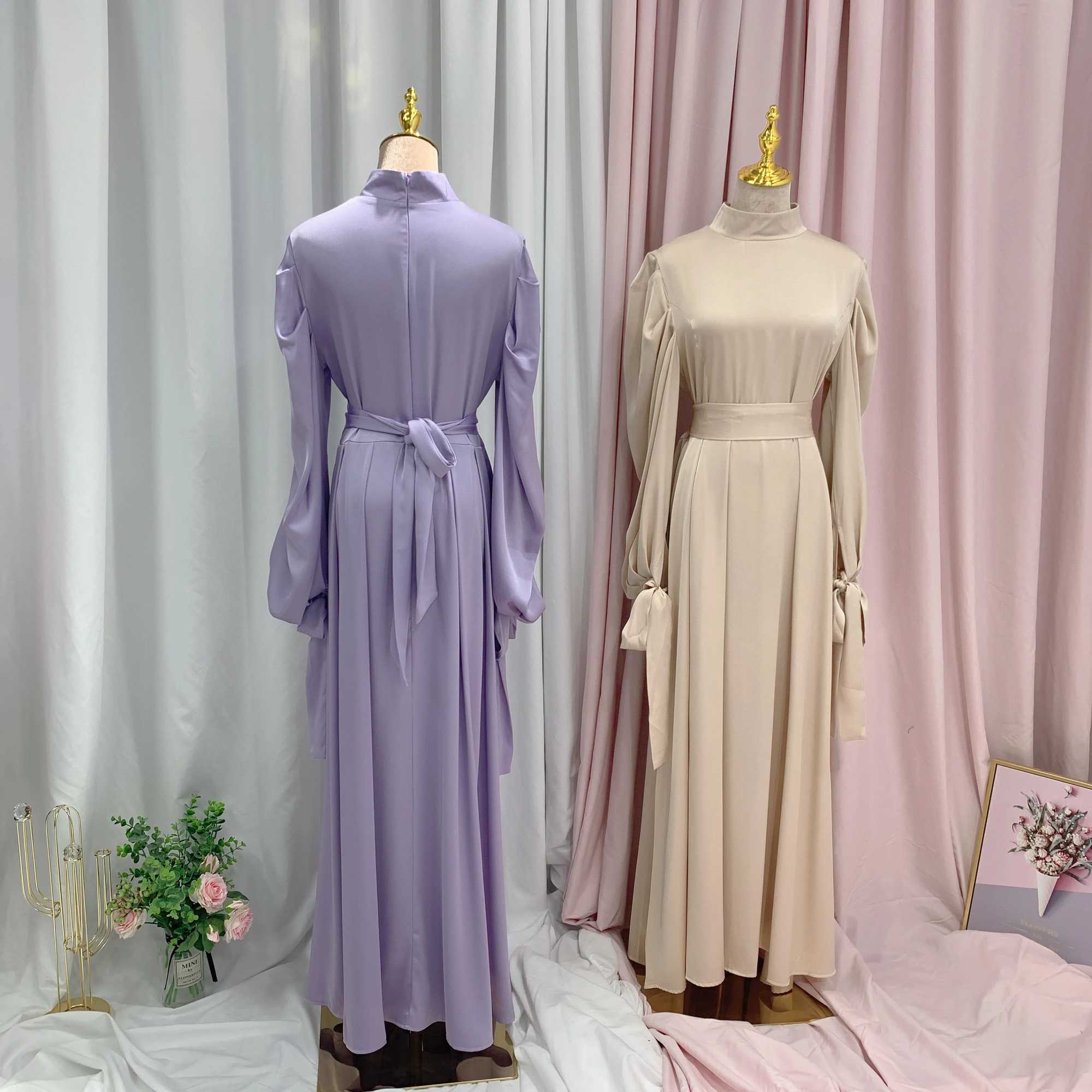 2025 New Muslim Abayas Solid Color Long Slves Summer Winter Dresses Ramadan Dance Party Islamic Clothing Fashion Dresse X250514