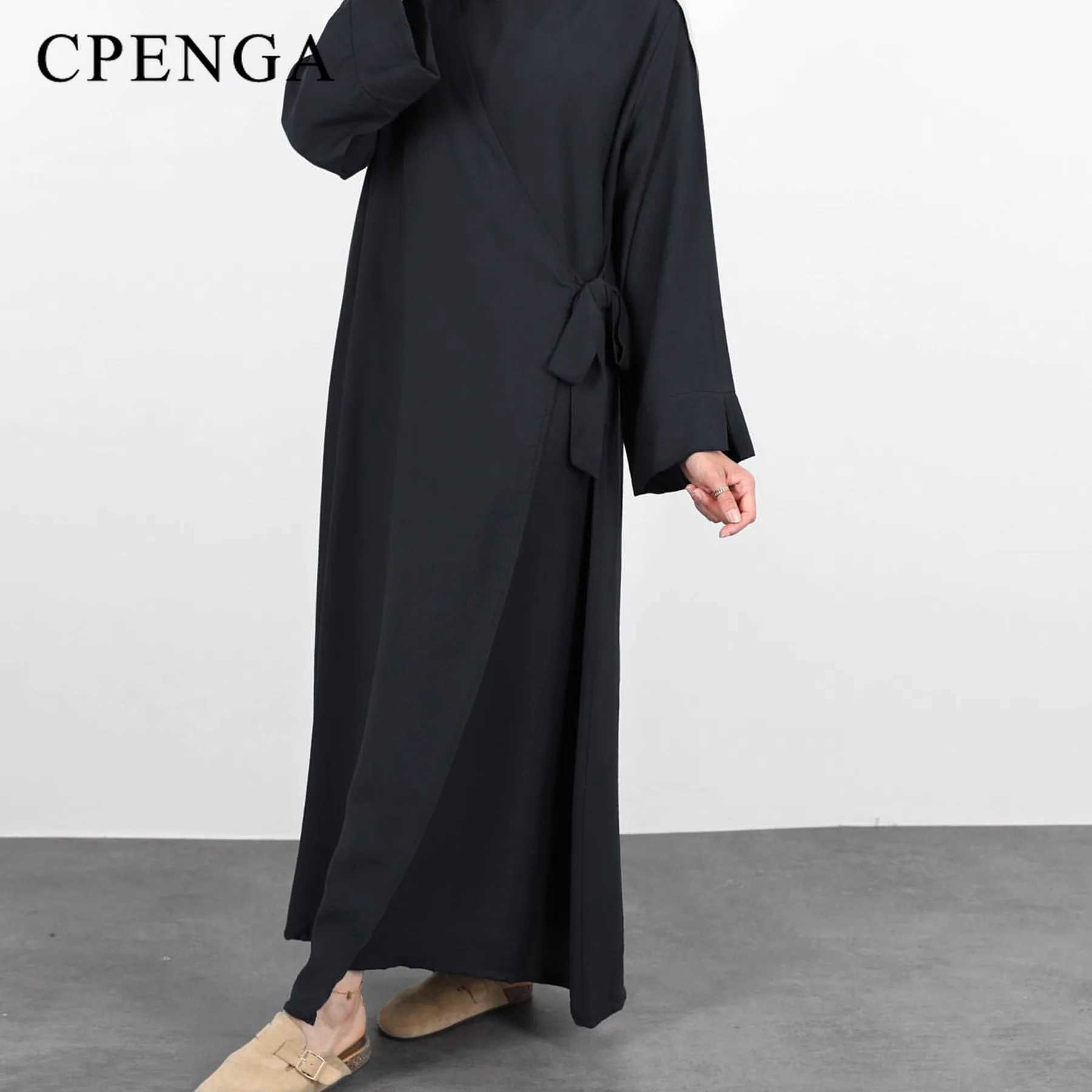 2024 Middle East Muslim Modest Dress for Women Eid Plain Dubai Abaya Luxury Elegant Islam Party Clothing Turkey Solid Color Robe X250514