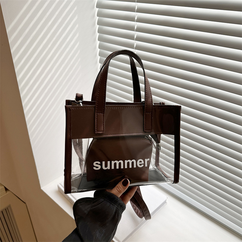 Fashion Capacity Transparent Large For Women 2025 New Trendy Internet Luxury Bag Celebrity Versatile Spring Jelly Bag Single New Free Delivery Designe