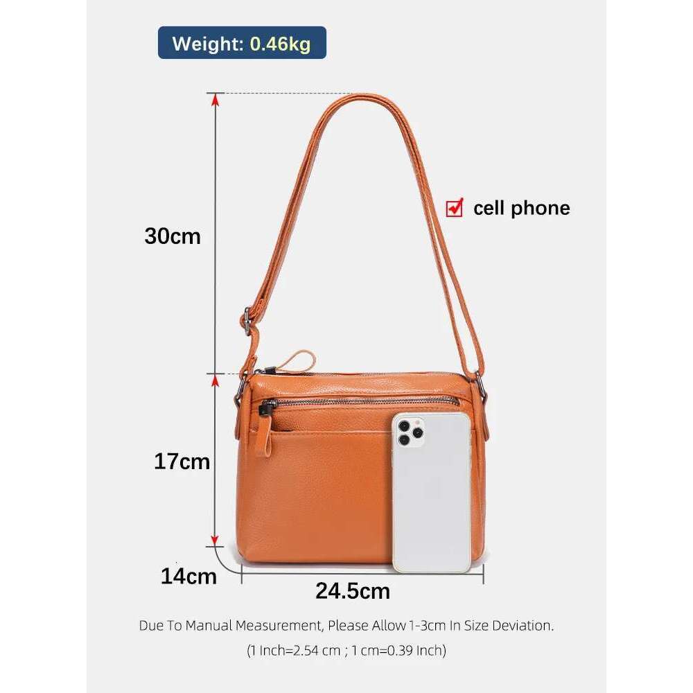Zency 2025 New Designer Handbag For Women Genuine Leather Small Crossbody Multiple compartments Practical Messenger Bag Shoulder
