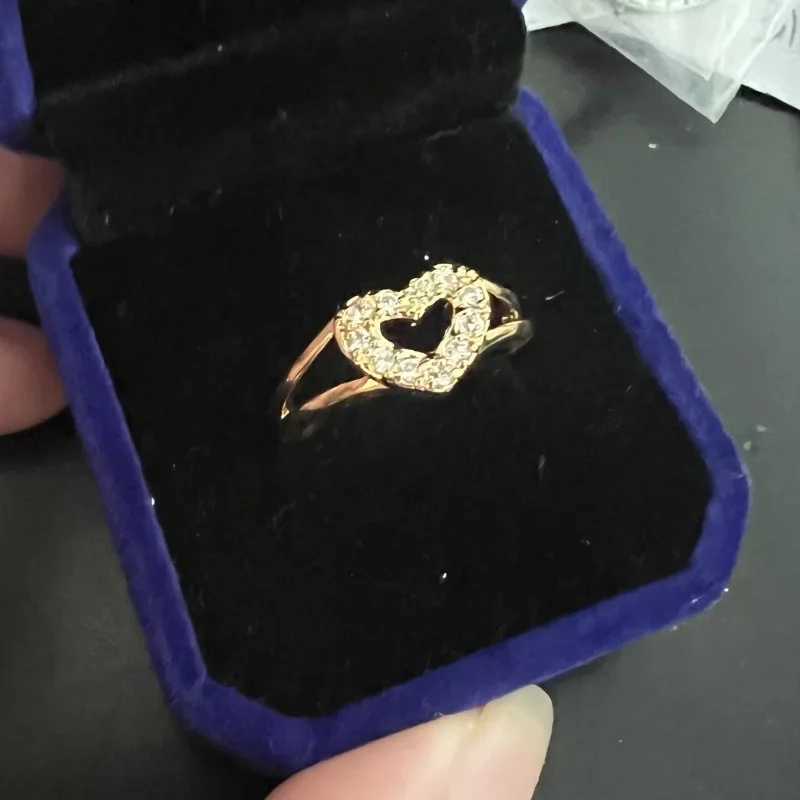 Heart Lab Diamond Promise Ring 10K Gold Engagement Wedding Band Rings for Women Bridal Party Finger Jewelry GiftXJ250514