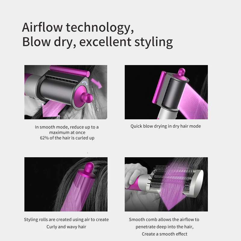 6 In 1 Style Dryer Hot Comb Set Professional Curling Iron Straightener Styling Tool For Women Hair Styler Household