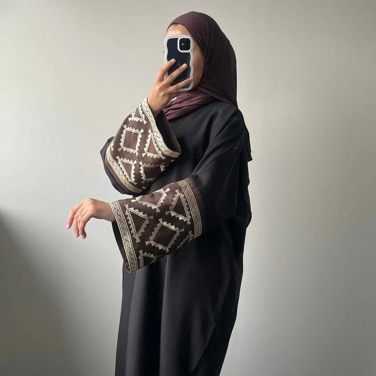 Ramadan Eid Embroidered Open Kimono Abaya Dubai Luxury Muslim Abayas For Women Kaftan Dress Islam Clothing Robe Femme Ka X250514