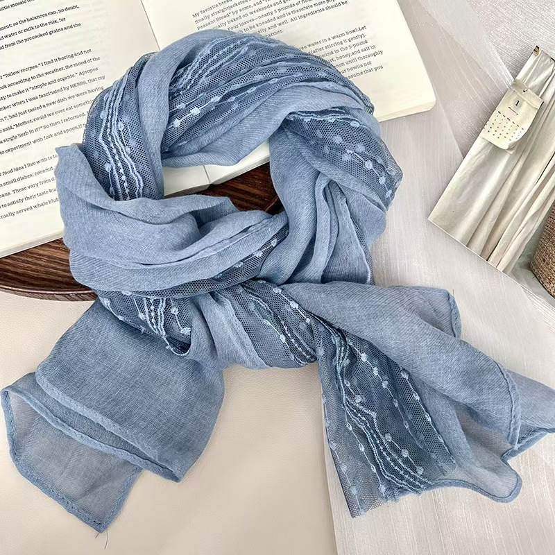 T704 scarf women's winter high-end niche design literary cotton and linen neck protection scarf travel scarf shawl silk scarf