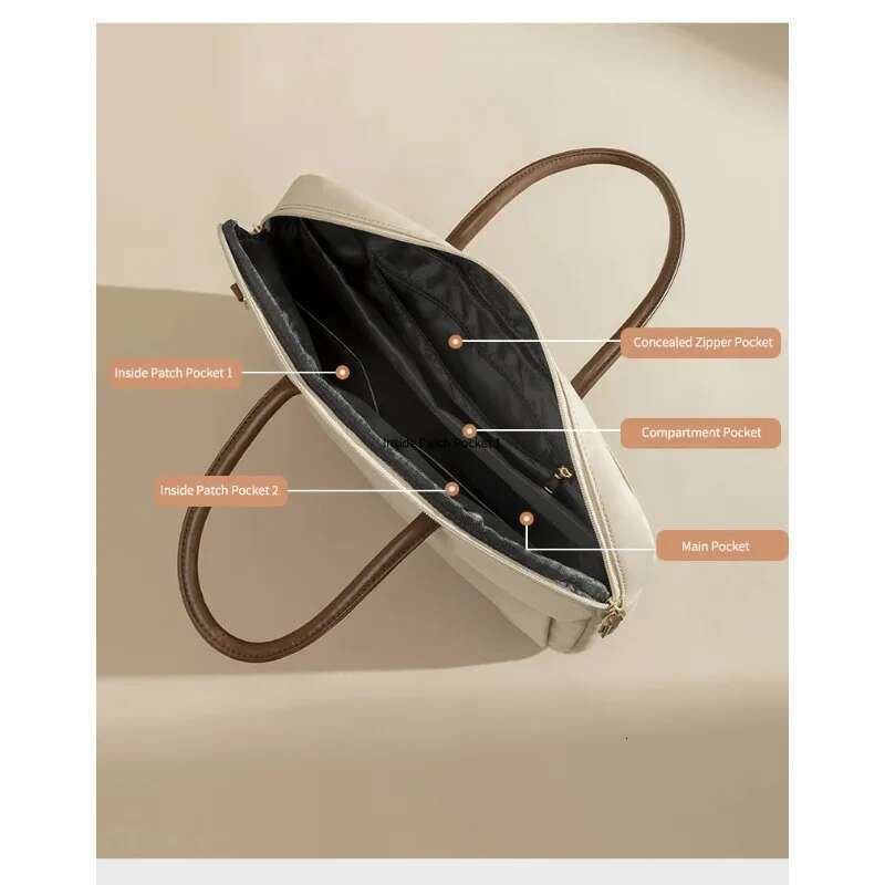 16 Inch Laptop Bag For Women, 2025 New Casual And Fashionable Commuting Handbag, Solid Color Business Briefcase