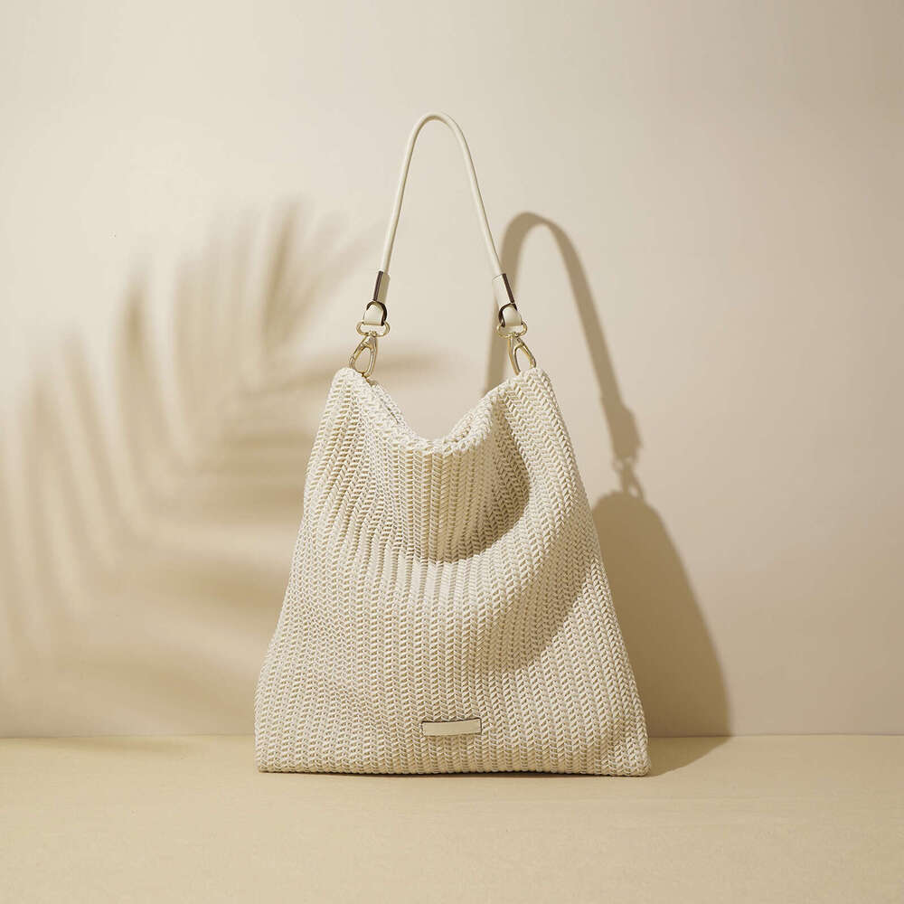 2025 Summer New Knitted Tote For Women Large Capacity Work Simple Commuter Single Shoulder Crossbody Bag