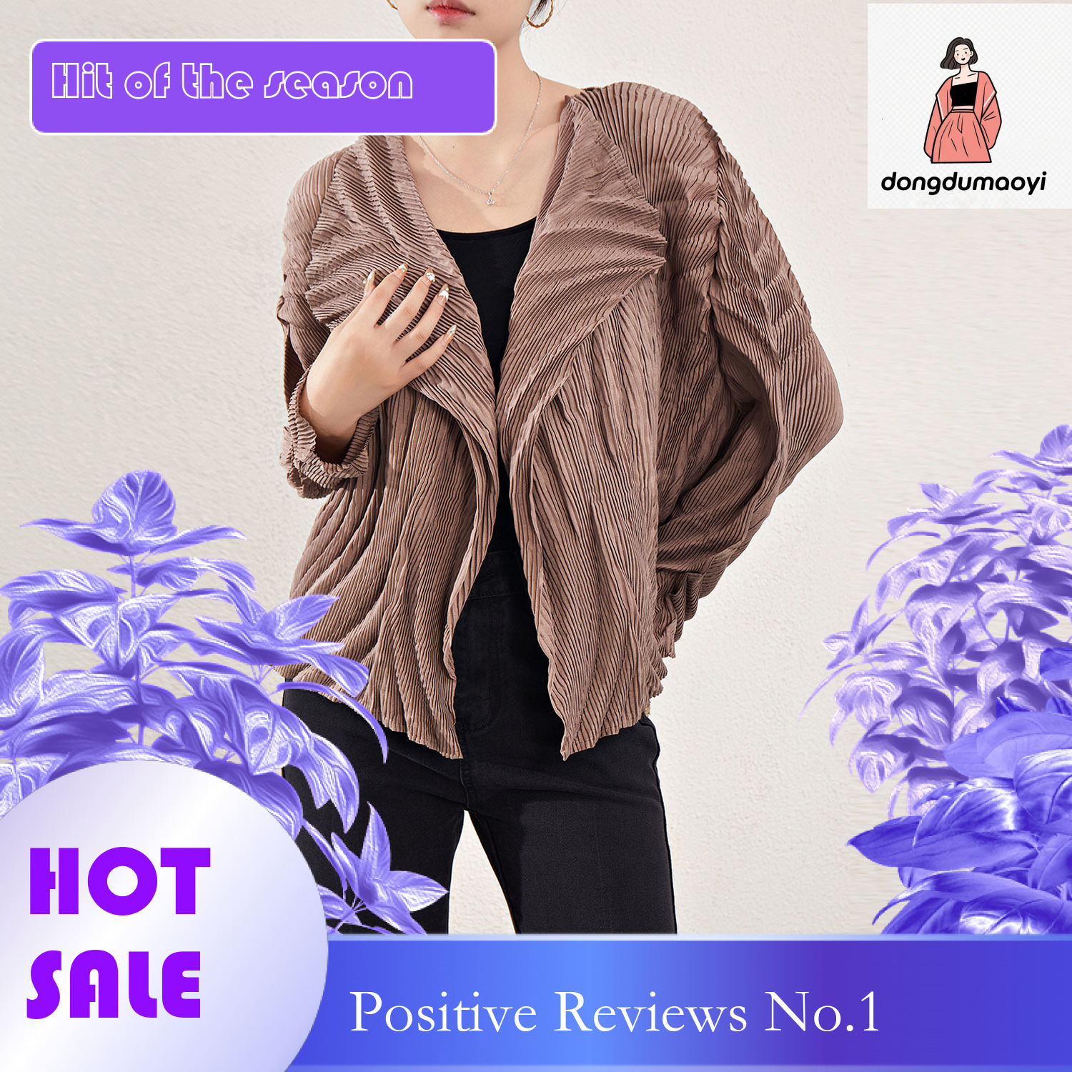 dongdumaoyi Irregular lapel long sleeved concealed button pleated small jacket for women commuting thin three bedroom top sun protection shirt