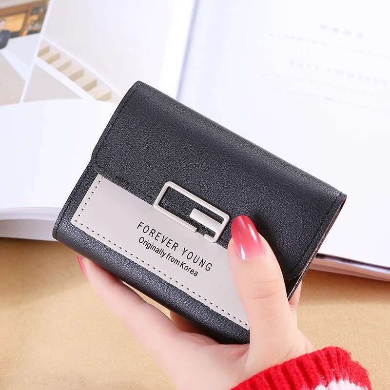 Women Short Wallet Coin Purse for Ladies Girl Money Pocket Fashion Design Card Holder Female Simple PU Leather Wallets