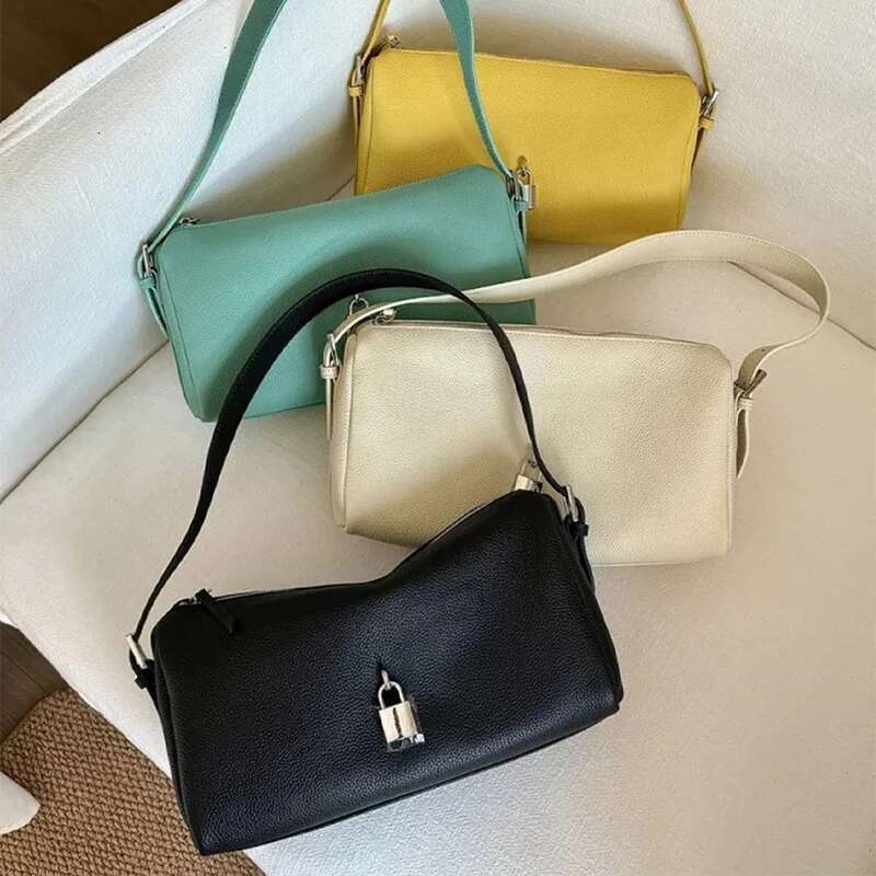 Brand Shoulder High Quality Soft Handbag Versatile Messenger Yellow Genuine Leather Women's Bag