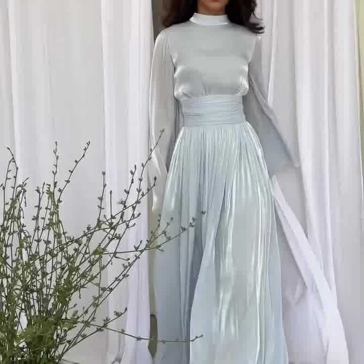 Muslim Dresses Women Eid Ankle Length Maxi Dress Kaftan Dubai Arab Gorgeous Vestidos Loose Fit Party Spring Prom Folds 2025 X250514