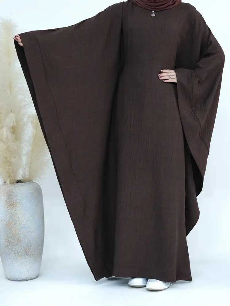 Ramadan Eid Dubai Linen Khimar Abaya Damen Muslim Maxi Dress Ka Kaftan Abayas For Women Caftan Robe Femme Musulmane Vestidos X250514