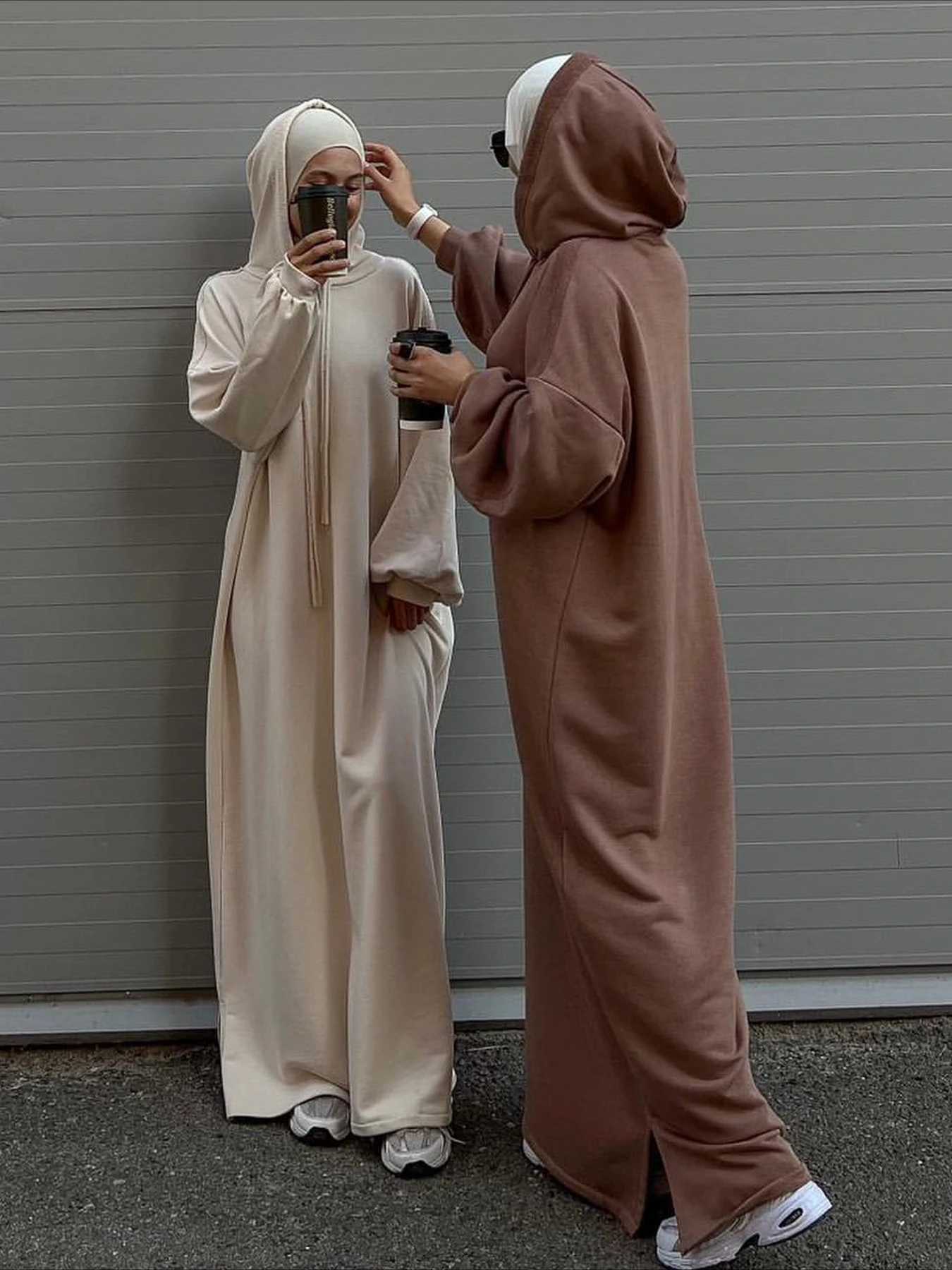 Muslim Women Hoodie Dress Saudi Arabic Long Robe Vestidos Abaya Dubai Morocco Kaftan Jalabiya Eid Ramadan Hooded Dresses Abayas X250514