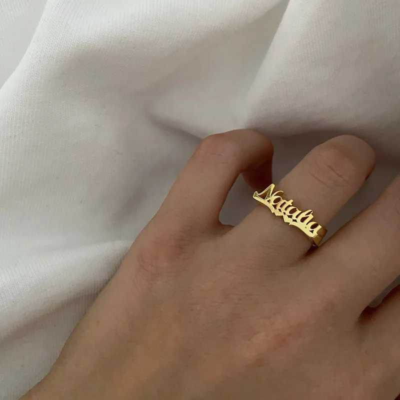 DHQH Annual New Wholesale Customized Name 925 Silver Ring Personalized Letter Exquisite Alloy Ring Christmas Commemorative GiftXJ250514