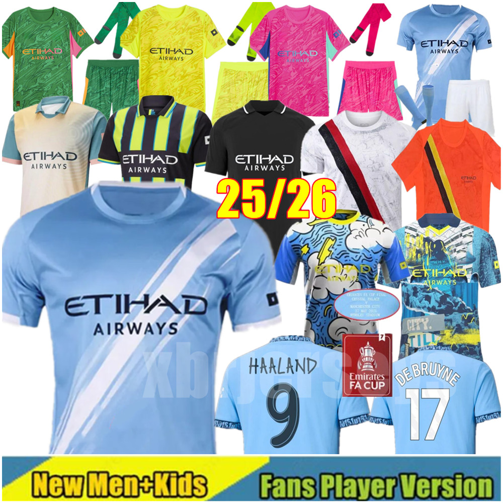 25 26 City HAALAND Manchest soccer jerseys DE BRUYNE MANS BERNARDO MARMOUSH GREALISH MAHREZ FODEN FERRAN 2024 2025 2025 football shirt uniforms men kids RODRIGO