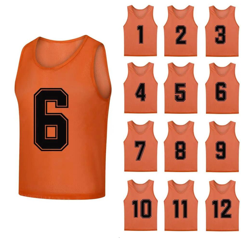 PCS Adults Soccer Pinnies Quick Drying Vest Youth Sports Basketball Football Team Jerseys Training Numbered Top Sui