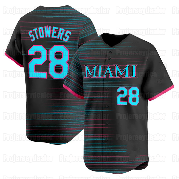Custom Jerseys 2025 City Connect Jerseys Edward Cabrera Edwards Kyle Stowers Matt Mervis Jesus Sanchez Sandy Alcantara Otto Lopez Max Meyer Derek Hill
