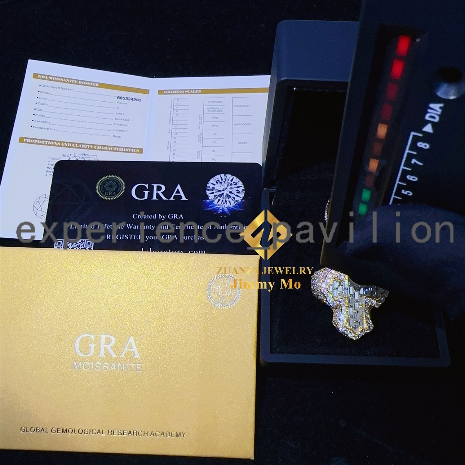 New Design 925 Silver Pass Diamond Tester VVS1 Baguette Moissanite Iced Out Hip Hop Cross Shape Man Ring