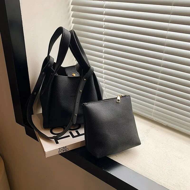 High End Tote 2024 Autumn Winter New Korean Version Simple Versatile Crossbody PU Mother And Child Shoulder Bag