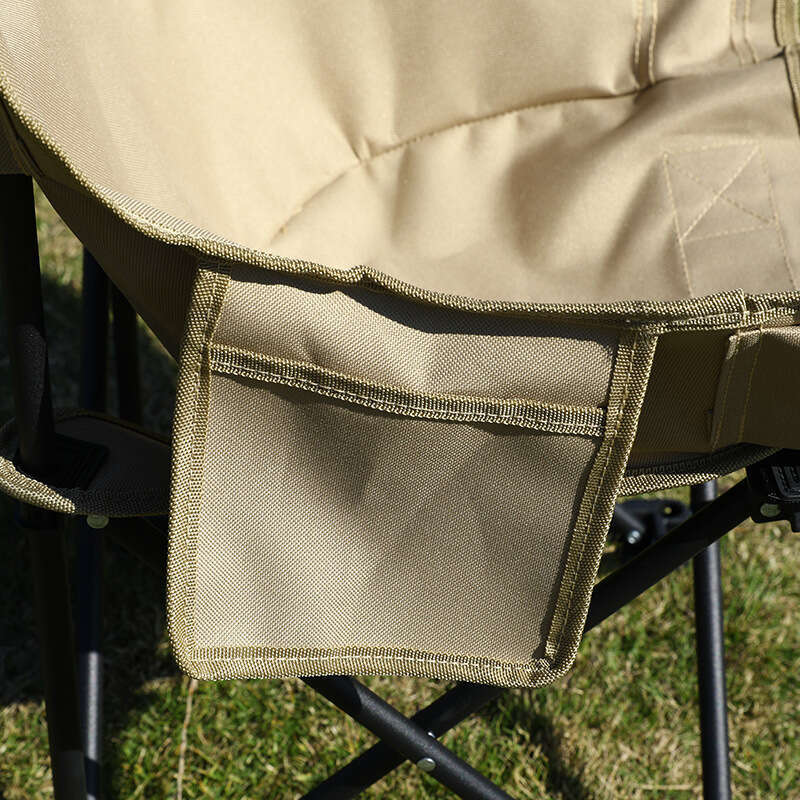 Outdoor camping leisure folding portable backrest fishing bench chair, aluminum alloy Oxford cloth moon chair