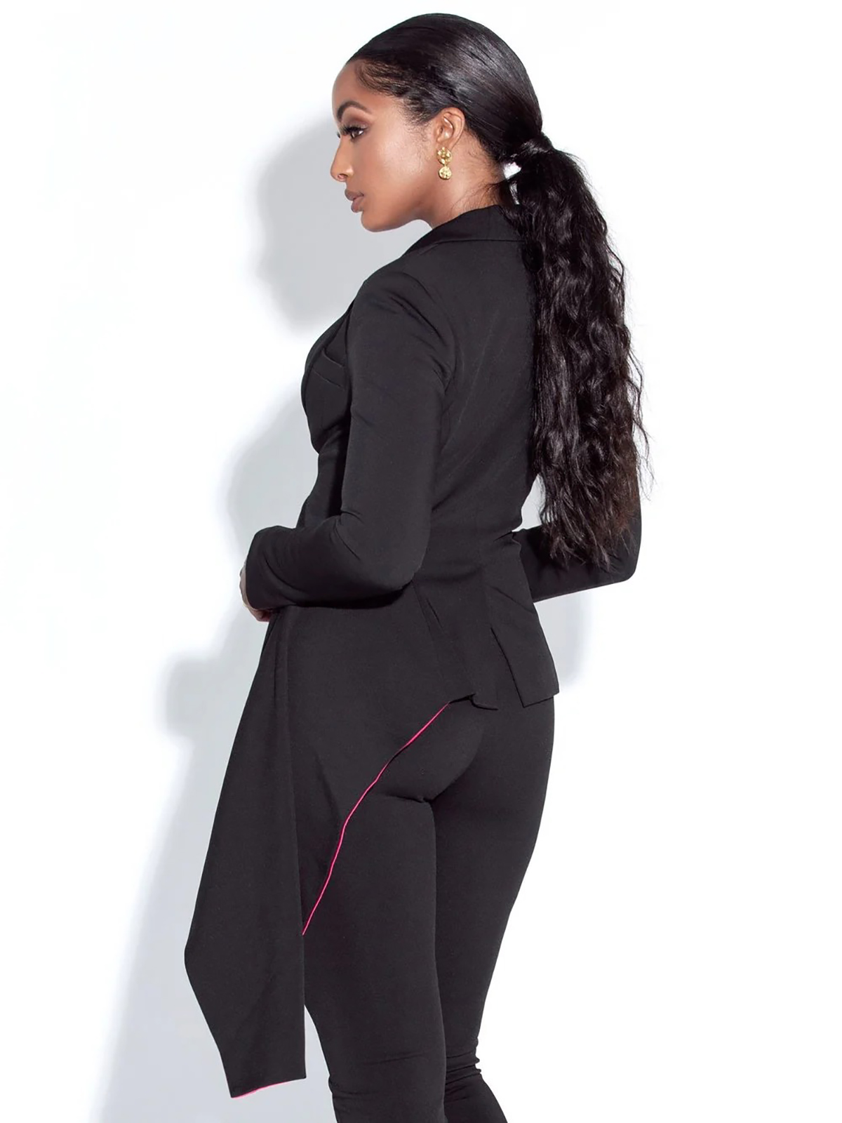 Women's Suit Prom Dresses Elegant One Button Long Back Jacket Pants For Female Set Long Sleeves 2 Pieces Suits Customized
