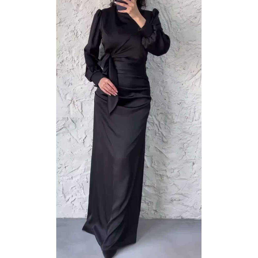 2024 Spring/Summer New with Tie, Slim Fit, High Waist Dresses, Elegant Dress Dresses for Women
