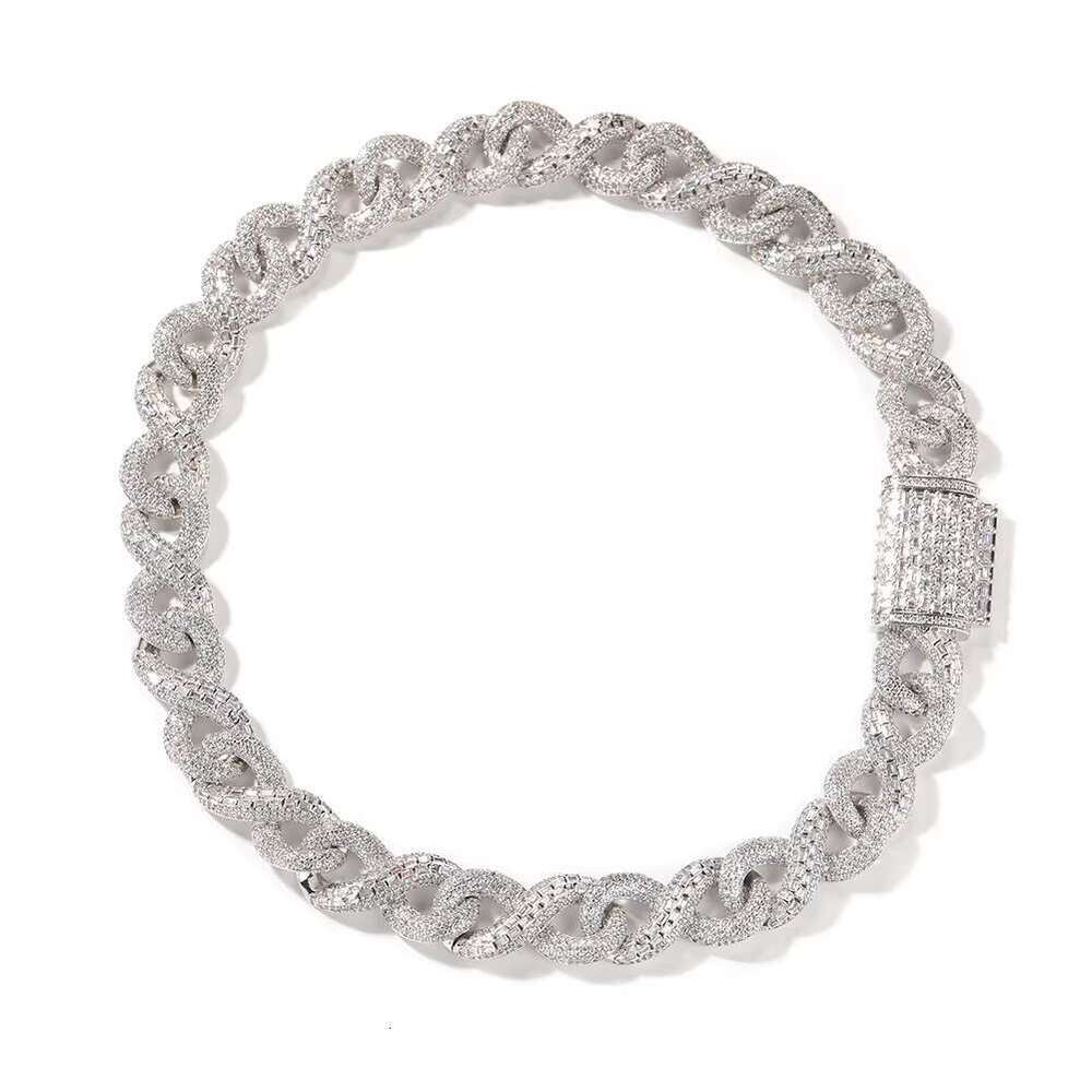 DHCollections Iced Cuban Link Chain Necklace and Bracelet Set for Men Women Rhinestone Bling Jewellery in Gold Silver