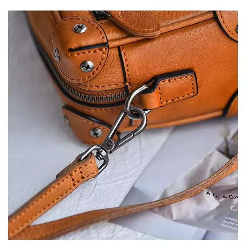 Vintage Designer Handmade First Layer Cowhide Women's Shoulder Weekend Outdoor Daily Genuine Leather Crossbody Bag