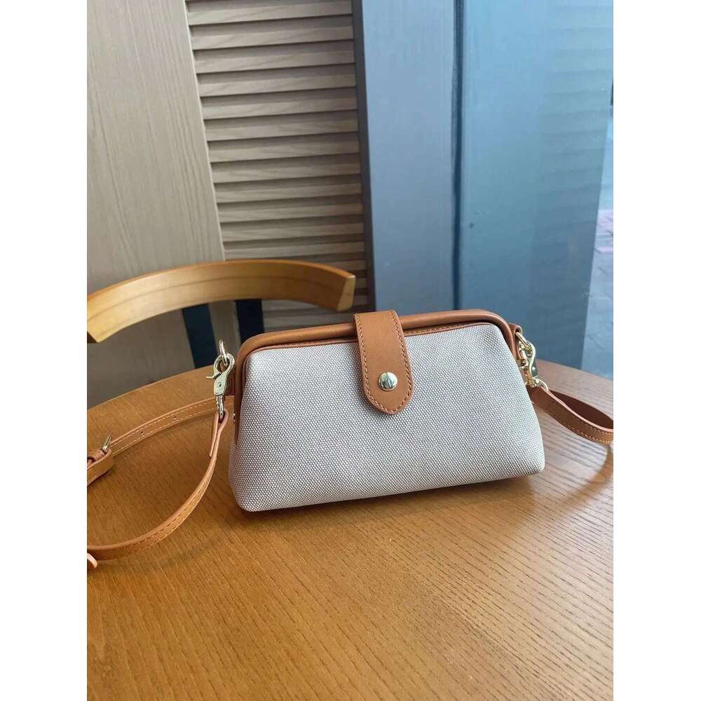 2024 New Fashion Women's Bags High-End Retro Blue Color Block Crossbody Small Casual Clip Shoulder Bag