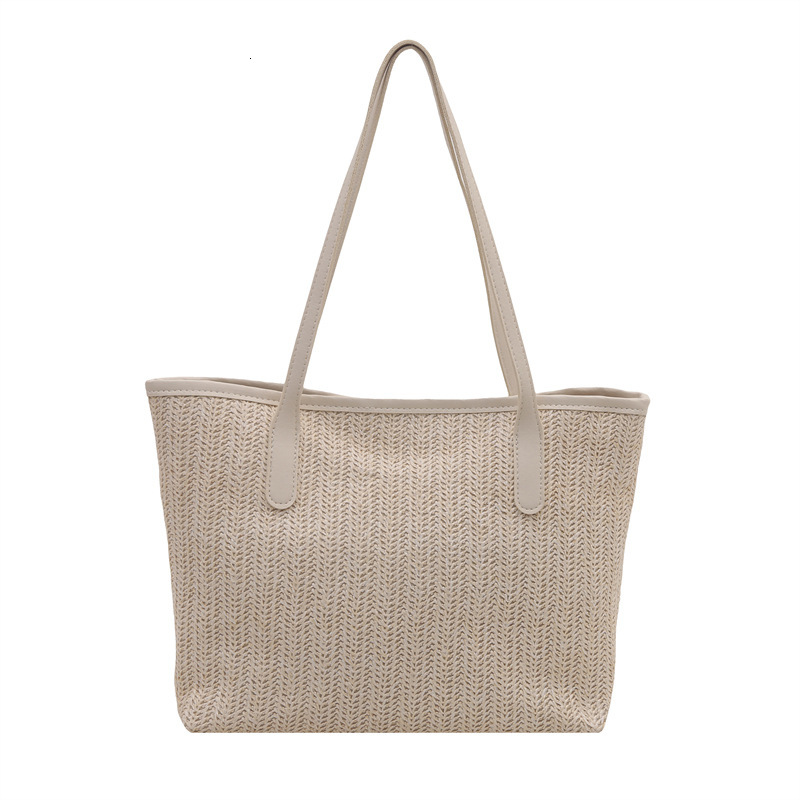 New Free Delivery Designer Bag Straw Luxury Bag Woven Large Capacity Fashionable Spliced Handbag 2025 Spring/summer Texture Women's Single Should