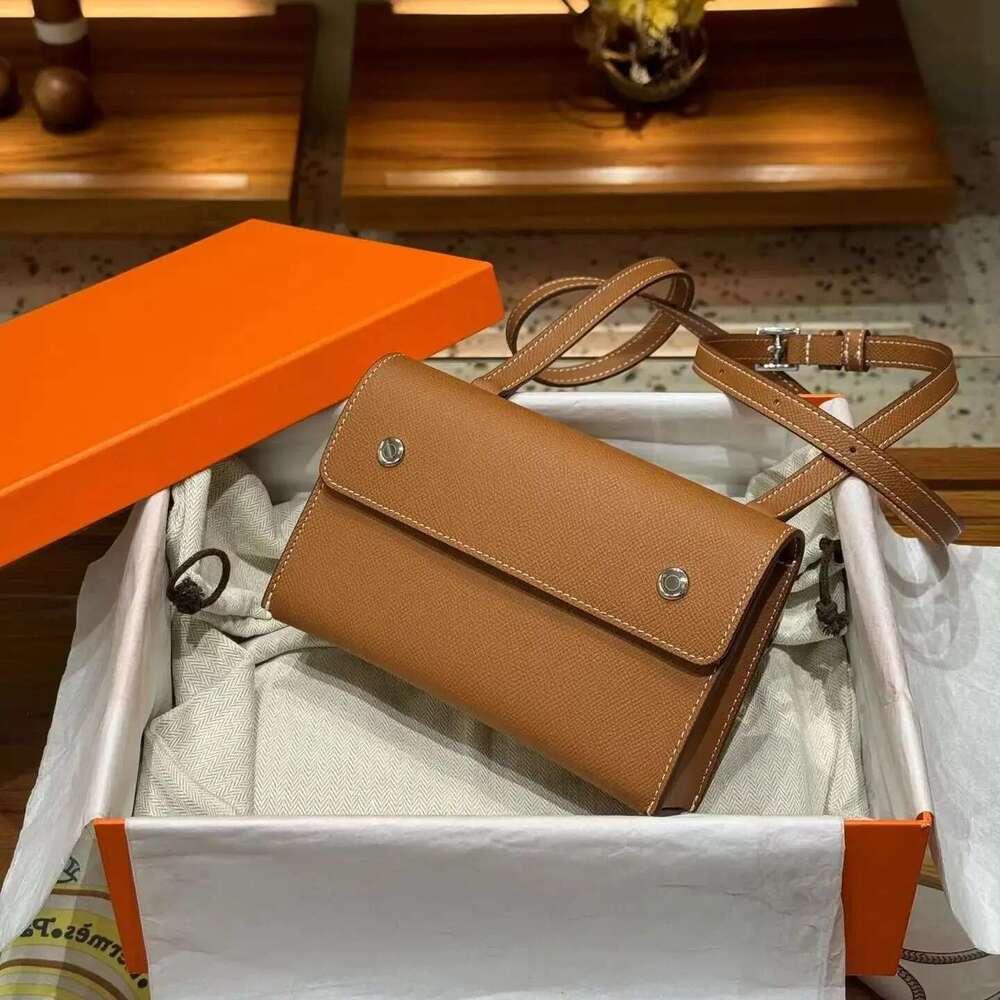 Latest Hot Sell High Quality EP Palmprint Cowhide Snap Wallet Fashion Lady Genuine Leather Shoulder Bags