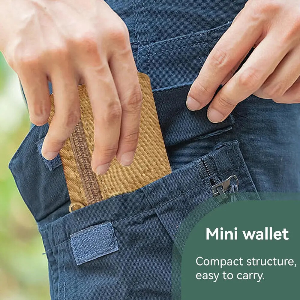 Mini Portable Key Card Case EDC Pouch Bag Purse Hiking Waist Packs for Outdoor Zipper Waterproof Hook Wallet 250515